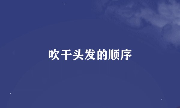 吹干头发的顺序