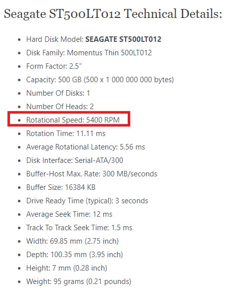 磁盘驱动器st500lt012-1dg142是多少GSSD？