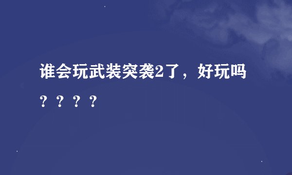 谁会玩武装突袭2了,好玩吗????
