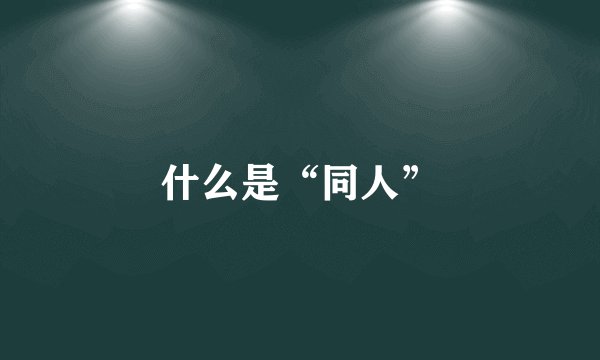 什么是“同人”
