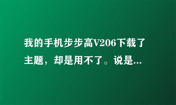 我的手机步步高V206下载了主题，却是用不了。说是已达到最大数目！这是什么意思？谢谢