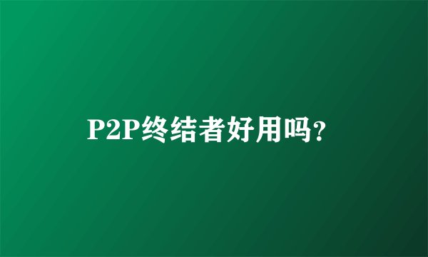 P2P终结者好用吗？