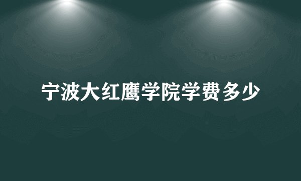 宁波大红鹰学院学费多少