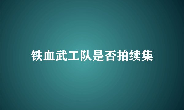 铁血武工队是否拍续集