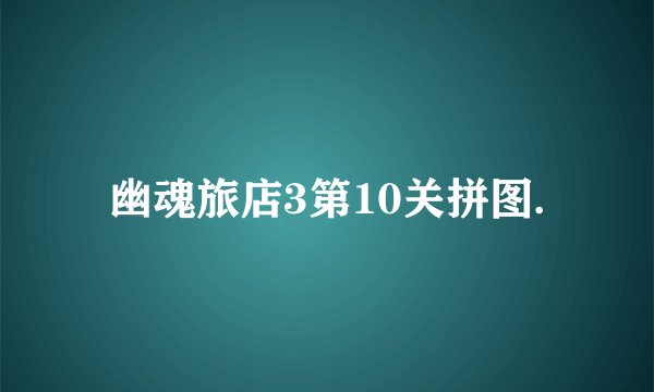 幽魂旅店3第10关拼图.