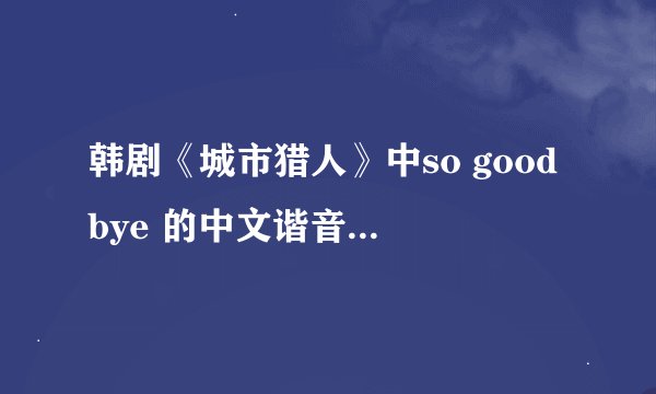 韩剧《城市猎人》中so goodbye 的中文谐音歌词是什么，急啊，大家帮帮忙喽！
