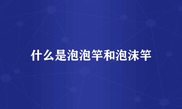 什么是泡泡竿和泡沫竿