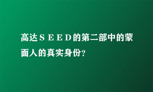 高达ＳＥＥＤ的第二部中的蒙面人的真实身份？