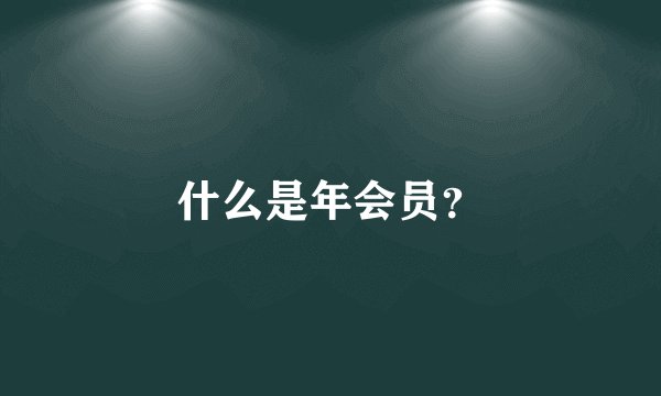 什么是年会员？