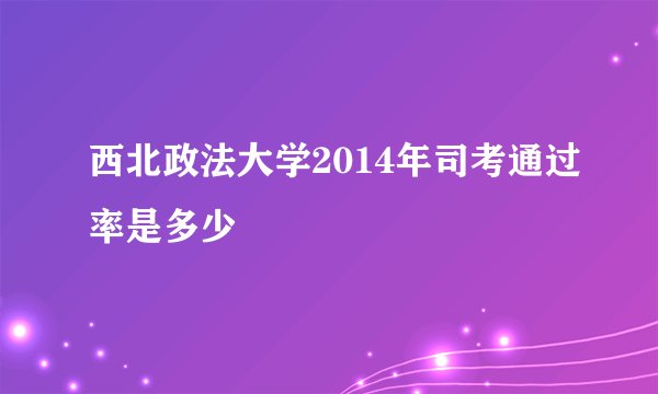 西北政法大学2014年司考通过率是多少