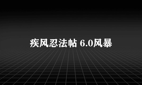 疾风忍法帖 6.0风暴