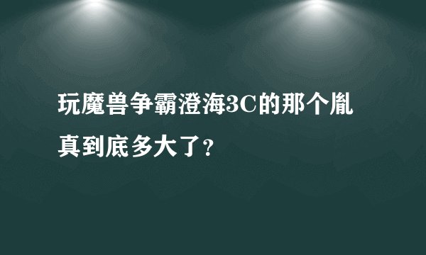 玩魔兽争霸澄海3C的那个胤真到底多大了？
