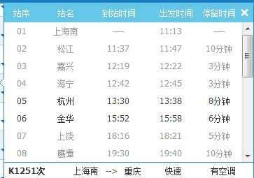 杭州到金华火车1251次几个小时到