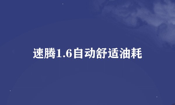 速腾1.6自动舒适油耗