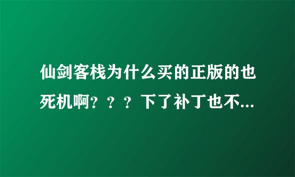 仙剑客栈为什么买的正版的也死机啊？？？下了补丁也不行，在98下玩还是不行，只好在网上下了个，结果还是