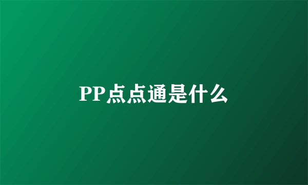 PP点点通是什么