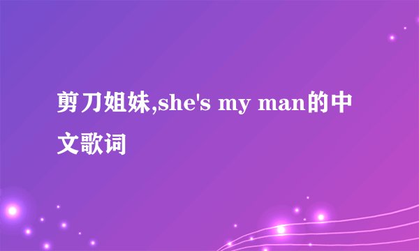 剪刀姐妹,she's my man的中文歌词