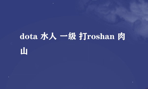 dota 水人 一级 打roshan 肉山