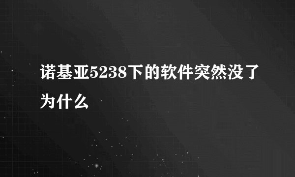 诺基亚5238下的软件突然没了为什么