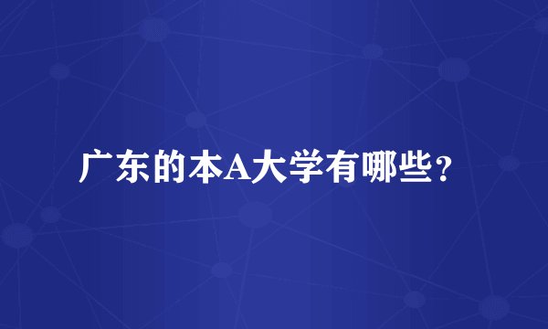 广东的本A大学有哪些？