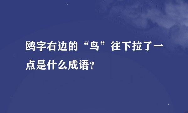 鸥字右边的“鸟”往下拉了一点是什么成语？