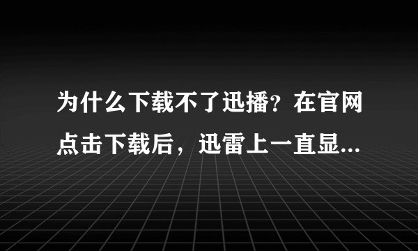 为什么下载不了迅播？在官网点击下载后，迅雷上一直显示X 进度是0.0% 提示是：临时文件或所在磁盘不可写