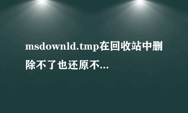msdownld.tmp在回收站中删除不了也还原不了，求助啊