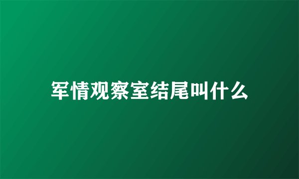 军情观察室结尾叫什么