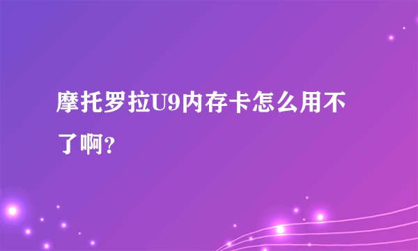 摩托罗拉U9内存卡怎么用不了啊？