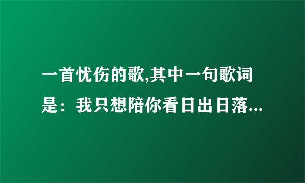 一首忧伤的歌,其中一句歌词是:我只想陪你看日出日落,我只想为你唱一首歌!是什么歌?