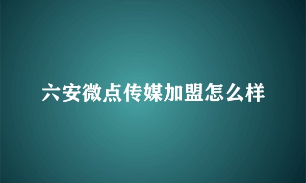 六安微点传媒加盟怎么样