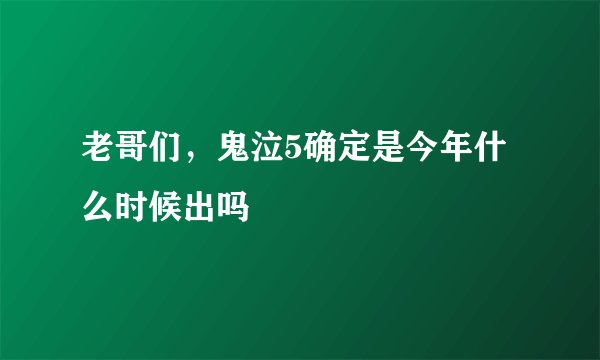 老哥们，鬼泣5确定是今年什么时候出吗