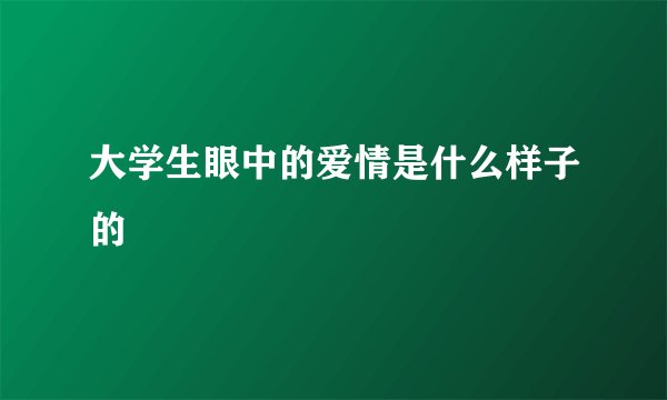 大学生眼中的爱情是什么样子的