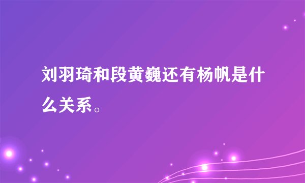 刘羽琦和段黄巍还有杨帆是什么关系。