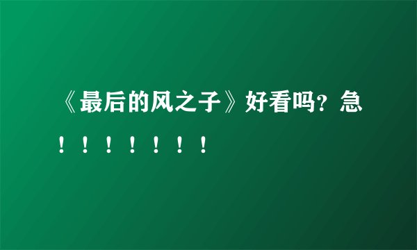 《最后的风之子》好看吗？急！！！！！！！
