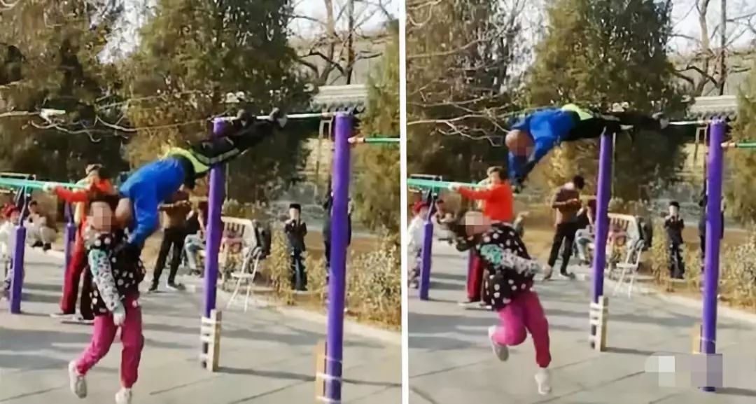 好体力，大妈单杠高速转圈惊呆众人，大妈这是如何练成的？