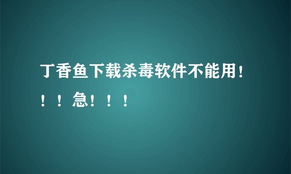 丁香鱼下载杀毒软件不能用！！！急！！！