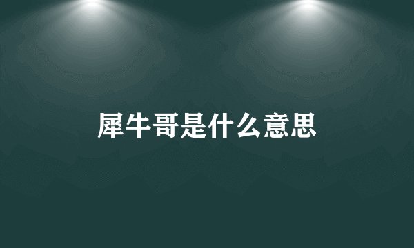 犀牛哥是什么意思