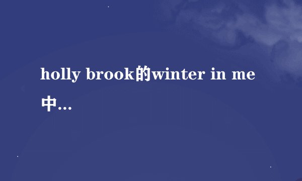 holly brook的winter in me中英文歌词