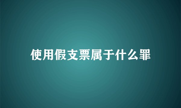 使用假支票属于什么罪