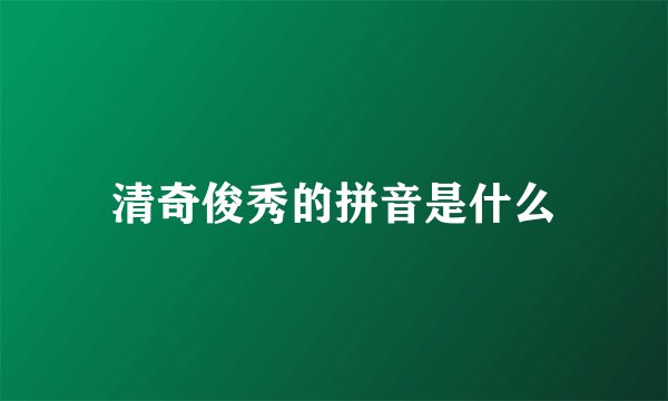 清奇俊秀的拼音是什么