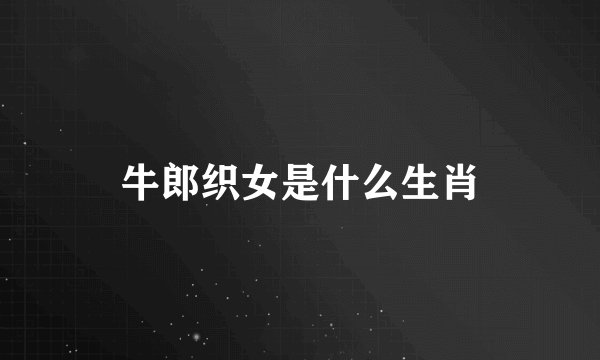 牛郎织女是什么生肖