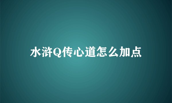 水浒Q传心道怎么加点