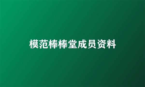 模范棒棒堂成员资料