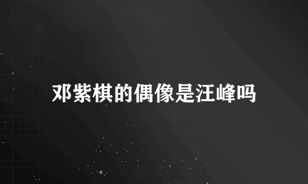 邓紫棋的偶像是汪峰吗