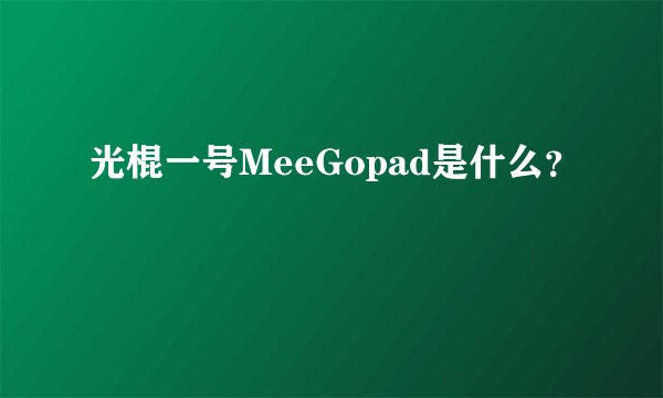 光棍一号MeeGopad是什么？