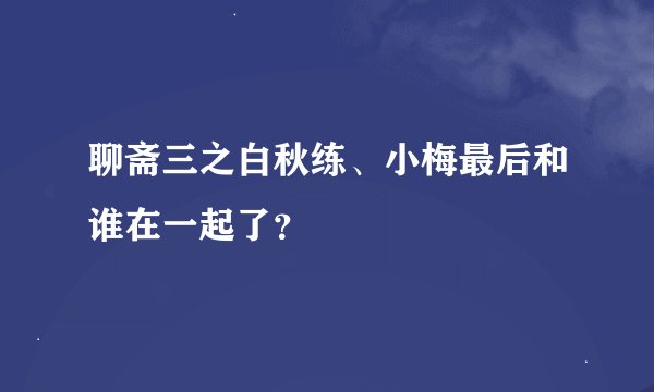 聊斋三之白秋练、小梅最后和谁在一起了？