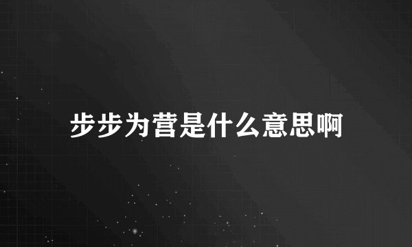 步步为营是什么意思啊