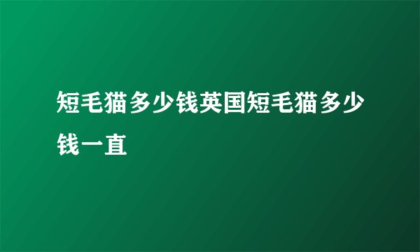 短毛猫多少钱英国短毛猫多少钱一直