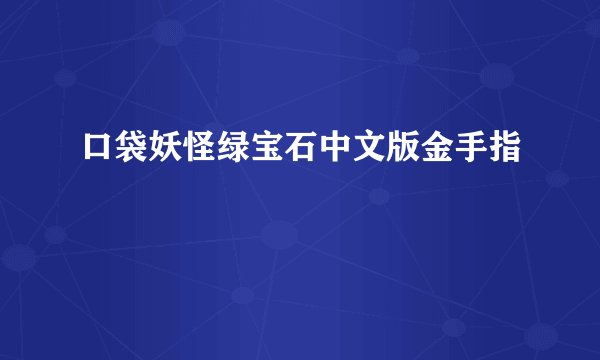 口袋妖怪绿宝石中文版金手指